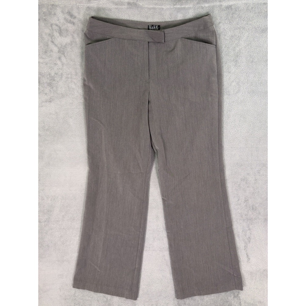 Nicole Miller Dress Pants Womens 12 Gray Bootcut High Rise Flared Business Work